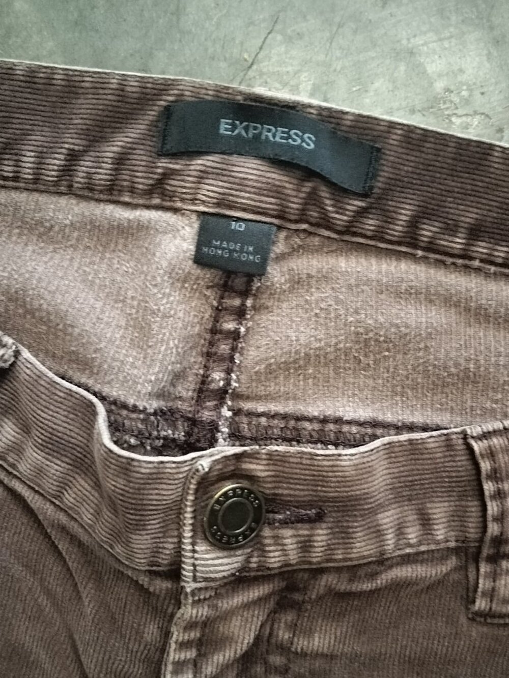 Women's Express Brown Corduroy Bootcut Pants - Picture 3 of 4